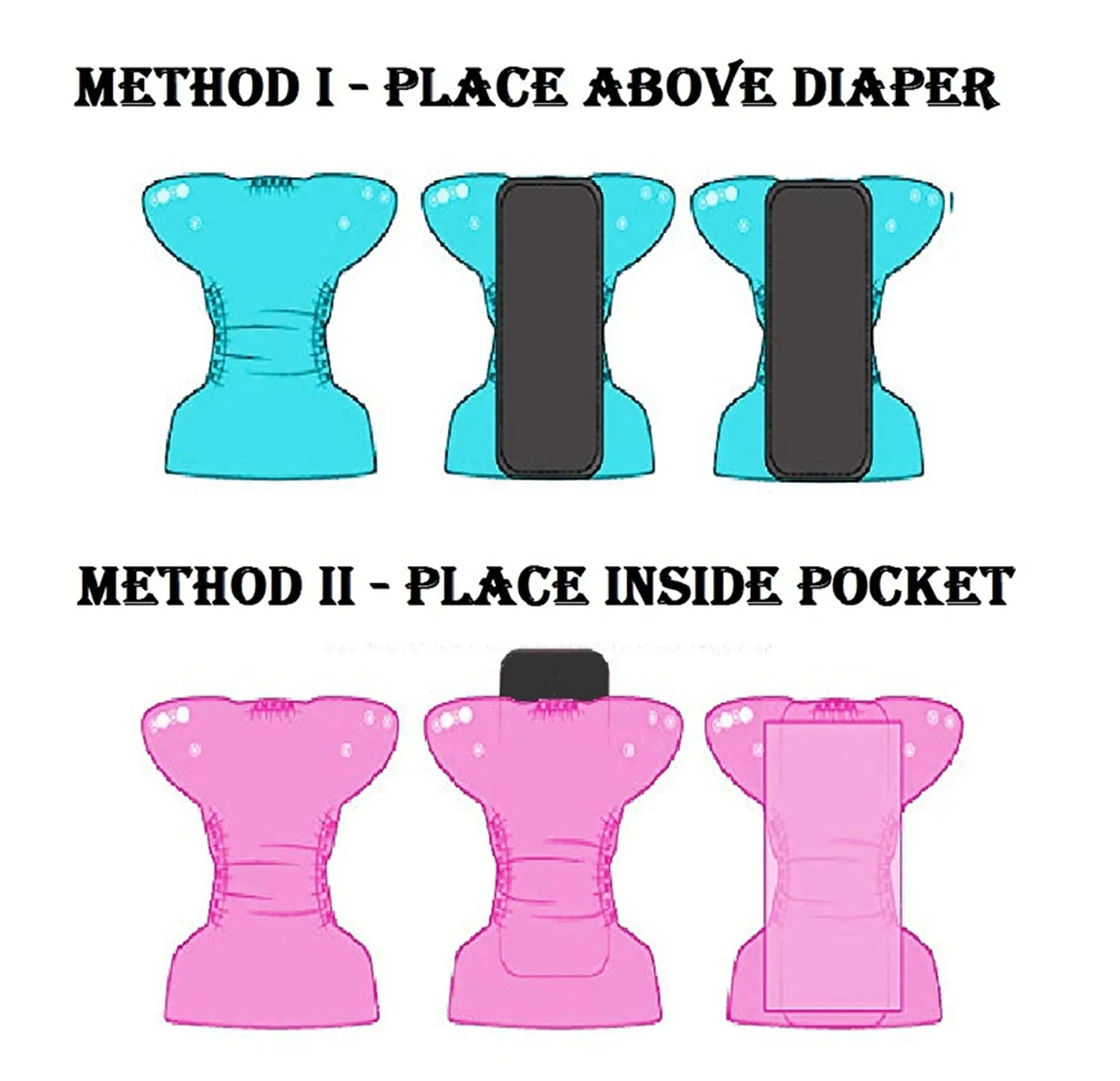 Babymoon 1 Cloth Diaper with 5Layers Grey Insert Premium Adjustable Reusable Cloth Diaper (Pencil)
