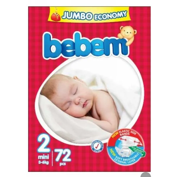 BEBEM MINI 2 3-6KG 72PCS JUMBO ECONOMY