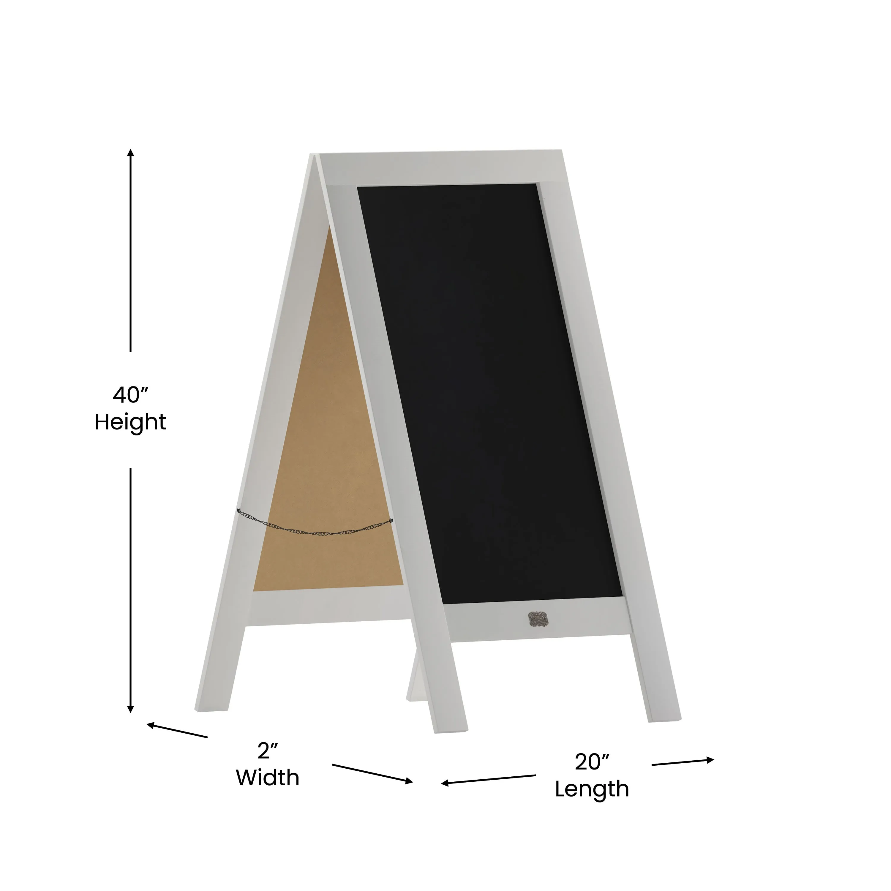 Canterbury Wooden Indoor/Outdoor A-Frame Magnetic Chalkboard Sign Set with 8 Chalk Markers, 10 Stencils, Eraser, and 2 Magnets