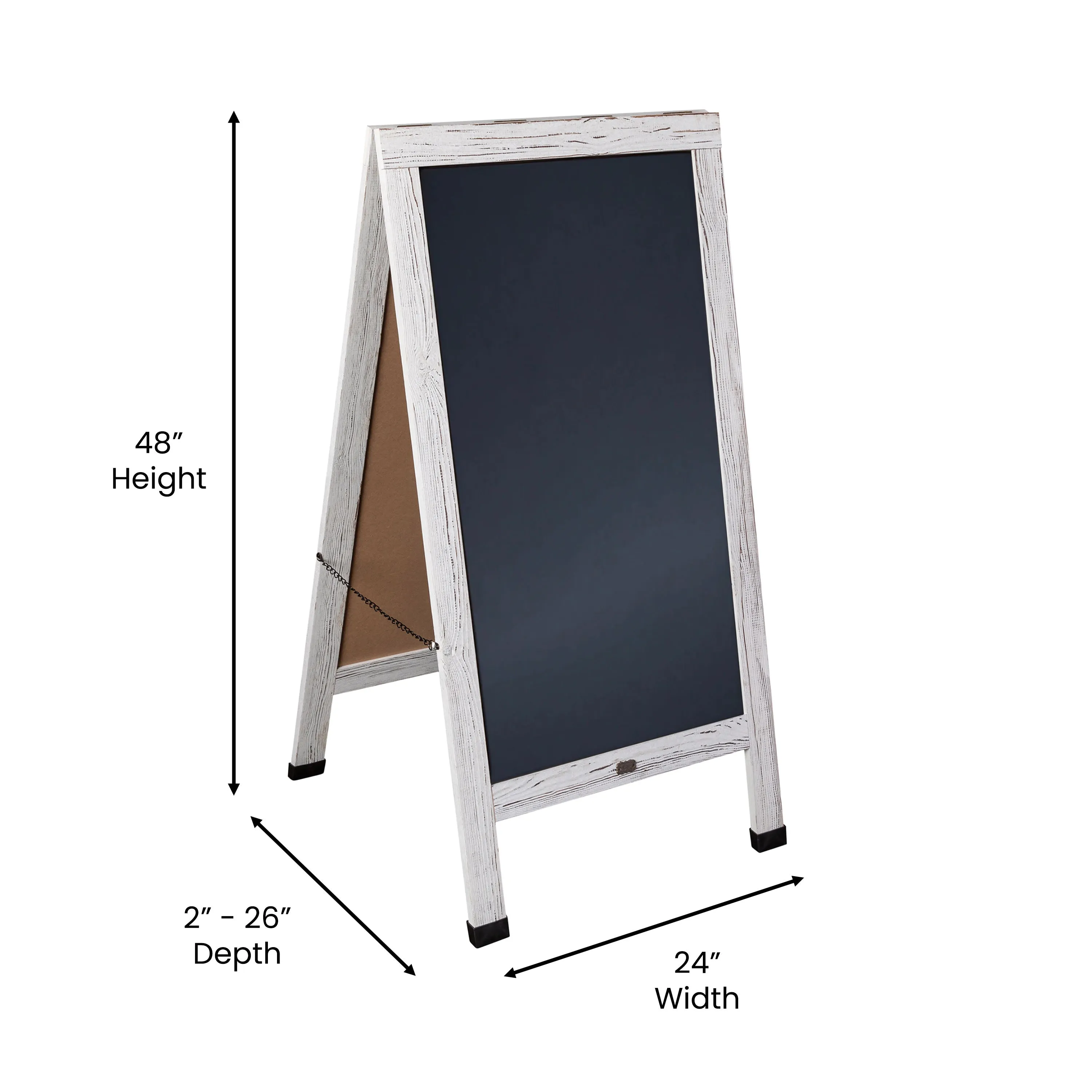 Canterbury Wooden Indoor/Outdoor A-Frame Magnetic Chalkboard Sign Set with 8 Chalk Markers, 10 Stencils, Eraser, and 2 Magnets