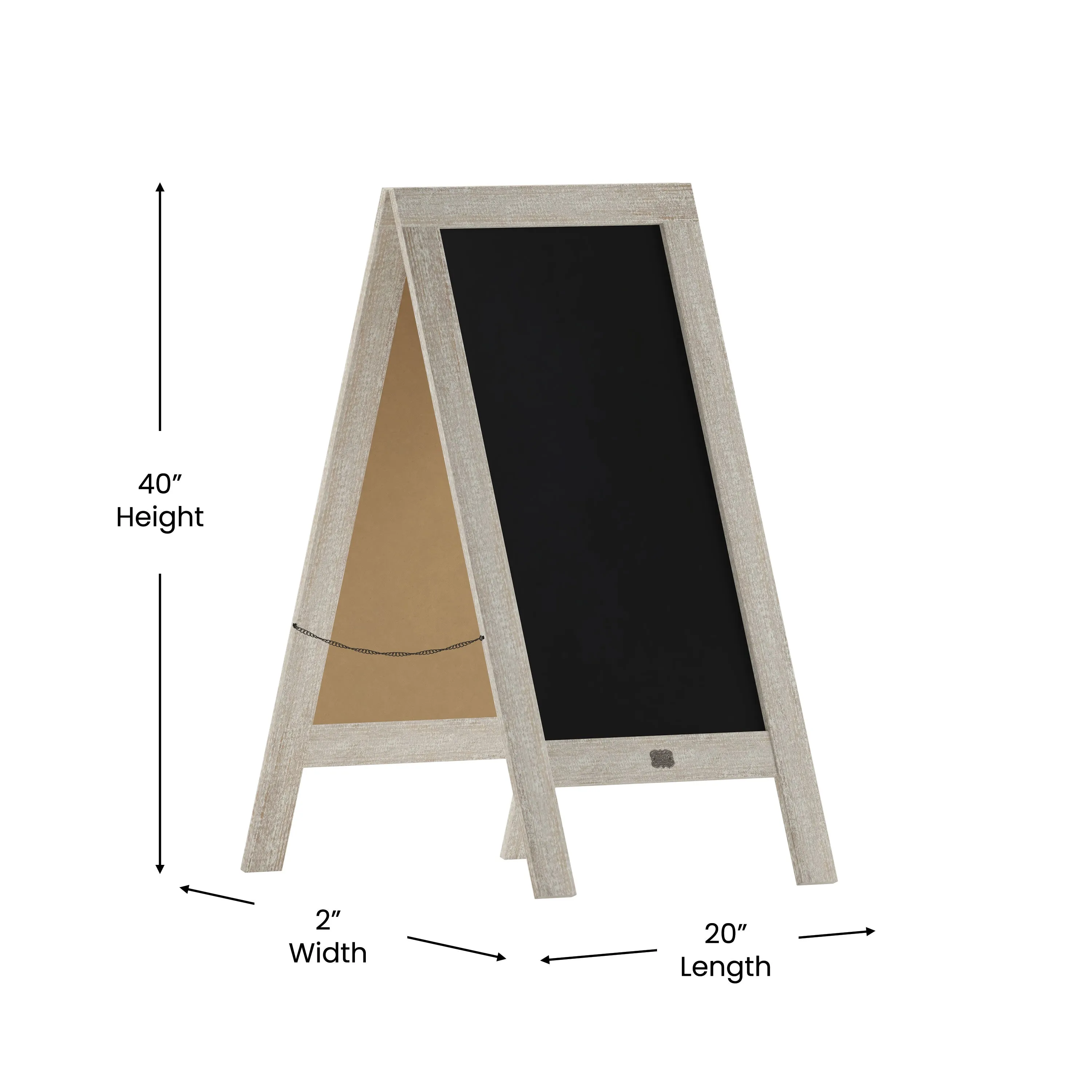 Canterbury Wooden Indoor/Outdoor A-Frame Magnetic Chalkboard Sign Set with 8 Chalk Markers, 10 Stencils, Eraser, and 2 Magnets