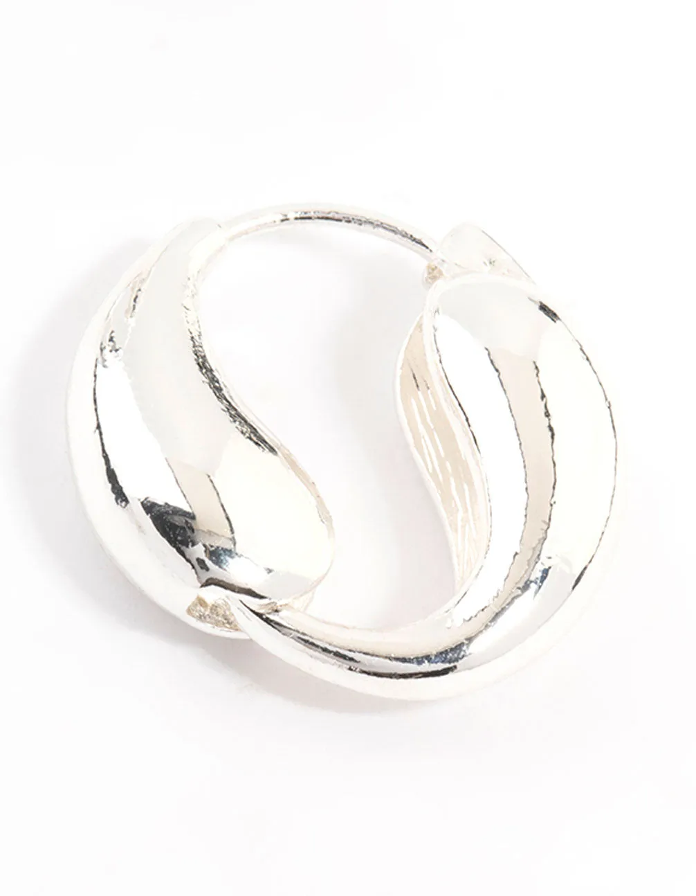 Silver Plated Tear Hoop Huggie Earrings