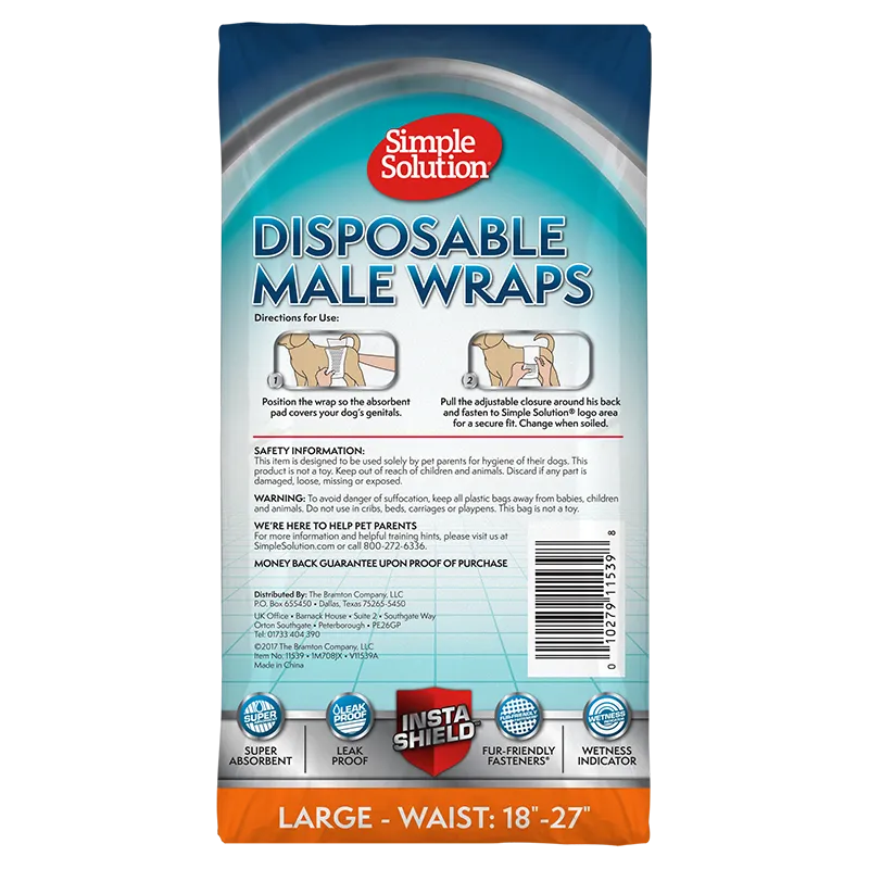 Simple Solution Disposable Male Dog Wraps