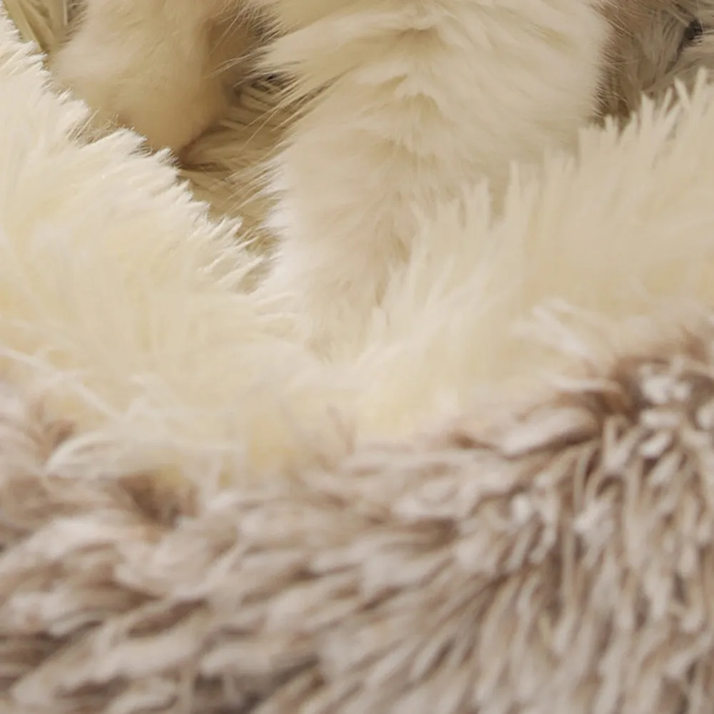 Super Soft Cat Dog Bed Kennel Winter Warm Round Dog Puppy Sleeping Cushion Long Plush Pet House