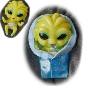 The Ashton-Drake Galleries Out-of-This-World Alien Baby Doll Collection Issue #5: Aurora Alien Silicone Miniature Baby Doll with Removable Pacifier & Cosmic Swaddling Blanket 4-Inches