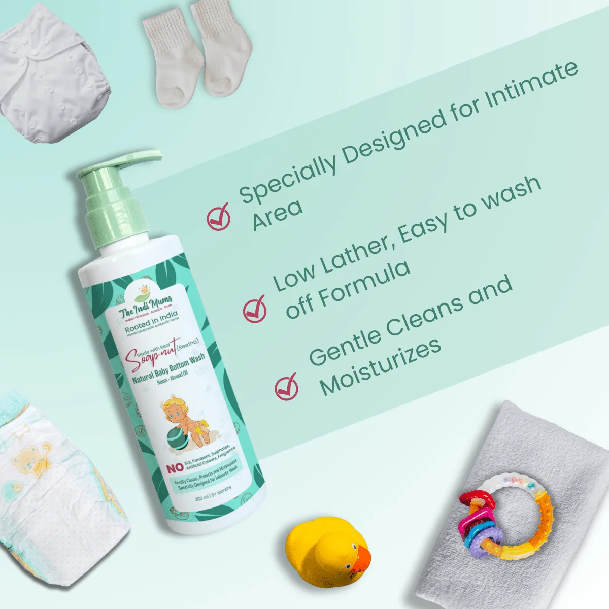The Indi Mums Baby Diapering Combo |1X 500 ML & 1X 200 ML